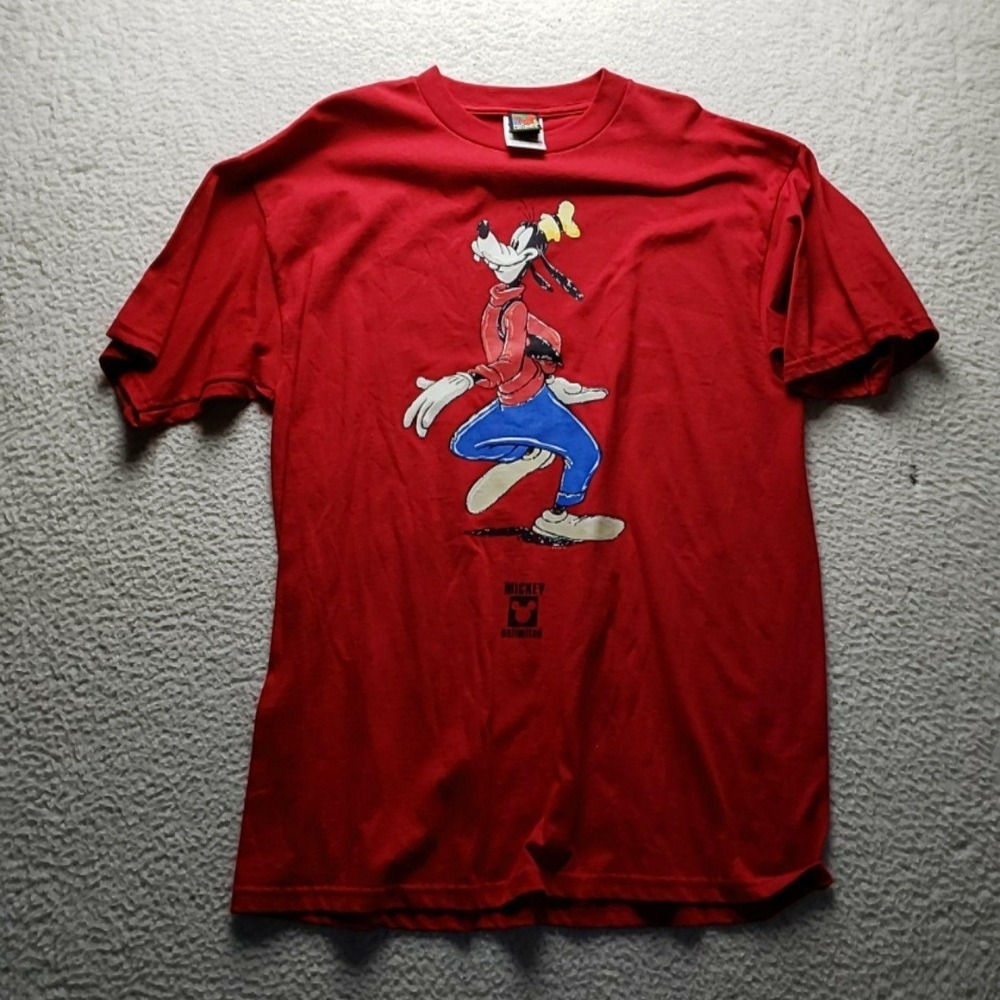 Mickey Unlimited Shirt Mens XL Red Goofy Graphic Tee Disney Cartoon Cotton